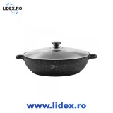 Cratita cu capac Samus TOL321-CC, TOLEDO LINE, 32x8.5 cm, 5.5l, Capac din sticla termorezistenta, Negru