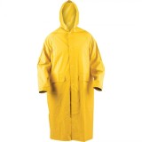 Pelerina impermeabila de ploaie cu gluga, Poliester si PVC, Marimea 52 (L), Galben, Oem