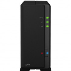 Network Attached Storage Synology DiskStation DS118, Realtek RTD1296 Quad Core 1.4 GHz, 1 GB DDR4, 1-Bay, 1 x Gigabit LAN, 2 x USB 3.0