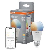 Bec inteligent LED Osram Smart+ A100, Wi-Fi, clasic, E27, 14 W, 1521 lm, lumina calda / rece, dimabil
