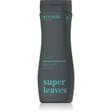 Attitude Super Leaves Scalp Care Black Willow &amp; Aspen 2 in 1 gel de dus si sampon pentru barbati 473 ml