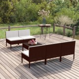 vidaXL Set mobilier de grădină cu perne, 6 piese, maro, poliratan 3094319