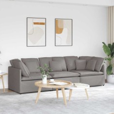 vidaXL Canapea modulară cu perne, gri taupe, textil