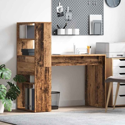 vidaXL Birou cu raft Lemn vechi 113 x 54 x 120 cm Lemn compozit 869280 foto