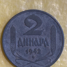 2 DINARA SERBIA 1942(OCUPATIE GERMANA ) ZINC