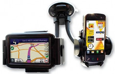 Suport auto pentru telefon dublu pentru telefon si GPS Streetwize Kft Auto foto