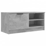Comodă TV, gri beton, 80x35x36,5 cm, lemn prelucrat
