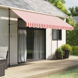 P&acirc;nză de rezervă copertină, dungi roșii și albe, 3,5x2,5 m