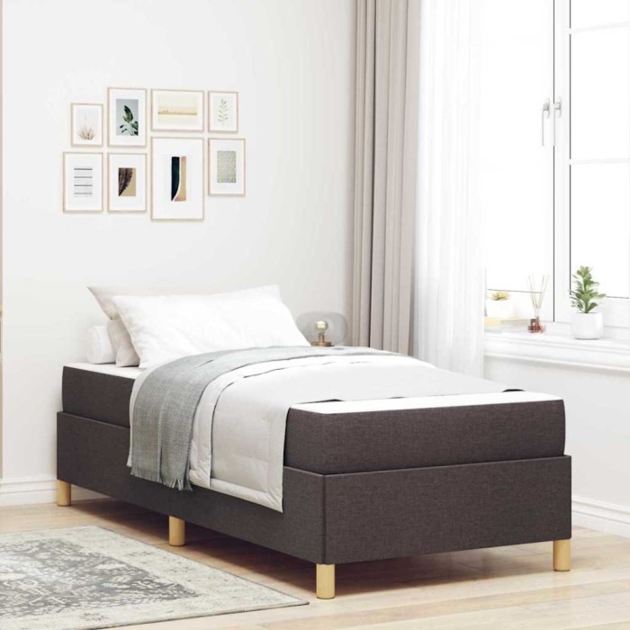 vidaXL Pat cu arcuri Maro și Alb și Maro &icirc;nchis 80 x 200 cm țesătură 3398895