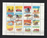 Oman, 1972 | Istoria transporturilor - Maşini, Locomotive, tren | Bloc 8v | aph