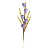 Cumpara ieftin Set 3 crengute Lalele artificiale mov verzi 35 cm