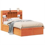 Cumpara ieftin Cadru pat fara saltea, maro ceruit, 135x190 cm, lemn masiv pin