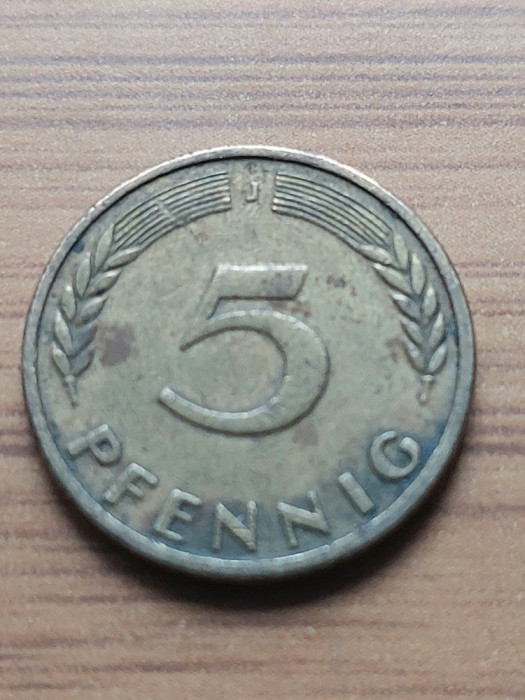 Moneda Germania 5 Pfennig 1949 J