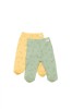 Set 2 pantalonasi cu botosei Printed, BabyCosy, 50% modal+50% bumbac, Lamaie/Verde (Marime: 0-3 Luni)