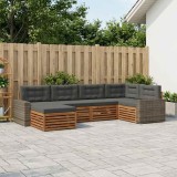 vidaXL Set de canapele de exterior cu pernă 6 pcs Natural și Antracit 3383580