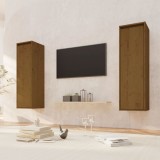 Gossi dulapuri perete 2 buc. maro miere 30x30x100cm lemn masiv de pin