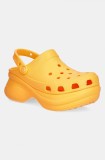 Crocs papuci Classic Bae Clog W femei, culoarea portocaliu, cu platforma, 206302.85Q