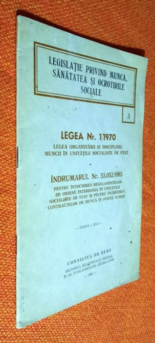 Legea nr 1/1970, Indrumarul nr 53052/1985