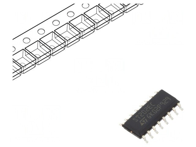 Interfață emițător-receptor RS232 230kbps SO16 5VDC