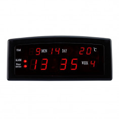 Ceas birou afisaj led rosu, calendar, alarma, format am/pm, caixing MultiMark GlobalProd