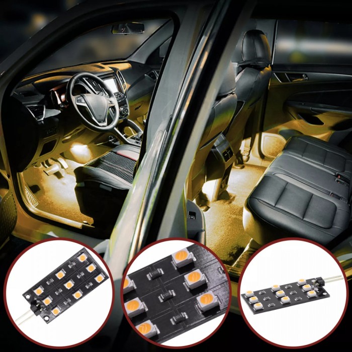 Set de 2 placi cu module LED lumina calda interior pentru Audi A1, A3, A4 B6,B7,B8, B9, A5, A6 C6, C7, C8, A8, Q2, Q3, Q5, Q7