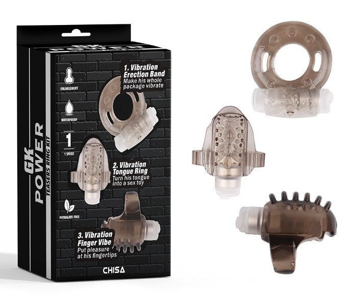 Set Mini Jucarii Teasers Ring Kit Vibro, Gri