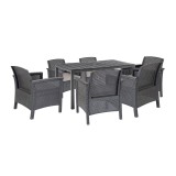 Set de mobilier de grădină Meda 6+1 grafit