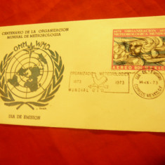 Plic FDC - 100 Ani Organizarea Mondiala a Meteorologiei 1973 Mexico