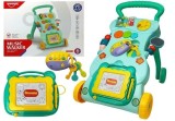 Antepremergator multifunctional pentru bebe, cu centru de activitati, turcoaz, LeanToys, 5996