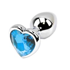 Dop Anal Hearty Buttplug, Small, Argintiu/Albastru Deschis, Passion Labs