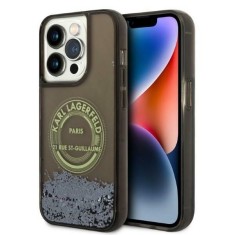 Husa Karl Lagerfeld iPhone 14 Pro Hardcase Liquid Glitter, RSG, negru, KLHCP14LLCRSGRK foto