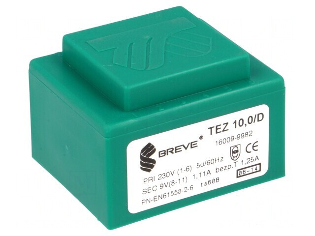 Transformator &icirc;ncapsulat 10VA 230V 9V PCB