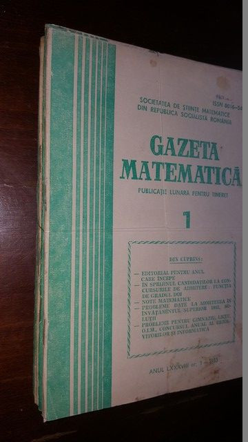 Gazeta matematica nr. 1-12 anul 1983