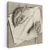 Tablou litografie Maini desenand de Escher 2052 Tablou canvas pe panza CU RAMA 60x60 cm