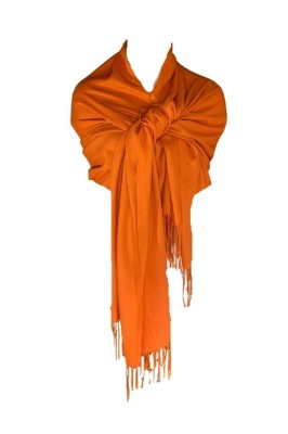 Esarfa tip sal din casmir , Dacali, portocaliu 2, 180 x 70 cm foto