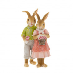Figurina din rasina Bunny Couple 8 cm x 5 cm x 14 cm
