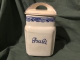 Recipient bucatarie / Cutie veche din ceramica anii 20-30 secolul XX pentru Fructe ( Frukt ) cu marcaj Gefle Porslin model Maja !
