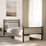 Cumpara ieftin Cadru pat fără saltea, stejar sonoma 100x190 cm lemn prelucrat
