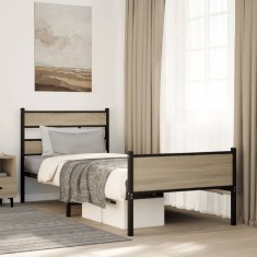 vidaXL Cadru pat fără saltea, stejar sonoma 80x200 cm lemn prelucrat