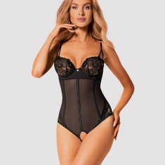 Body Sexy Cu Dantela Decupat Intim Serena Love, Negru, M/L