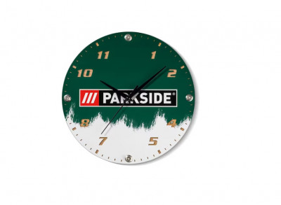 Ceas de perete, Parkside, Lemn/Metal, 365 g, Verde foto