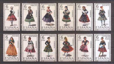 Spania 1967 - Costume traditionale, set complet, MNH foto