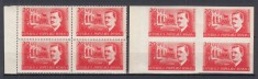 ROMANIA 1949 LP 252 LP 252 a I.C.FRIMU SERIA IN BLOCURI DE 4 MNH