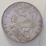 DUBLU GULDEN 1852 , argint 21,22 grame, luciu , detalii