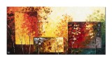 Tablou inspirational pictat manual, Perspectiva, 120x60cm ulei pe panza in cutit efect 3D