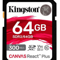Card de memorie Kingston Canvas React Plus SDXC, 64GB, UHS-II U3, Class 10, V90