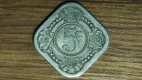 Surinam Suriname / Curacao - exceptie numismatica rara - 5 cents 1943 - an unic de batere - vezi descrierea - impecabila !