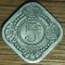 Surinam Suriname / Curacao - exceptie numismatica rara - 5 cents 1943 - an unic de batere - vezi descrierea - impecabila !