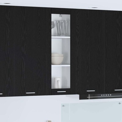 vidaXL Dulap suspendat cu raft Riga Stejar Negru 40 x 31 x 100 cm 884379 foto