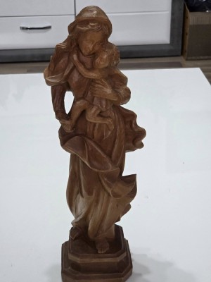 Sculptura vintage Fecioara cu Pruncul foto